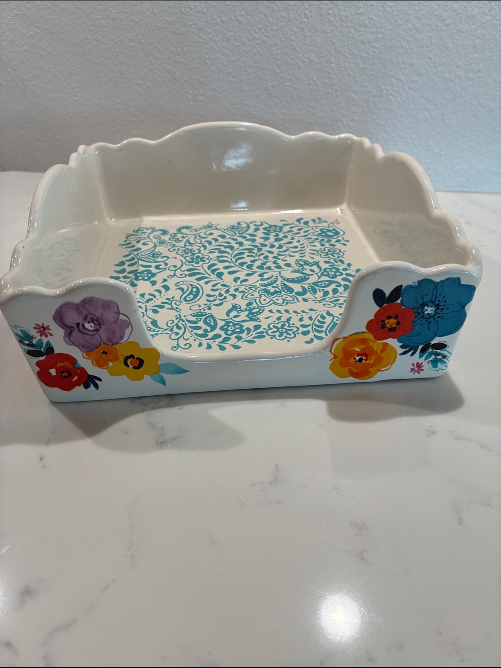 Pioneer Woman Floral Ceramic Napkin Holder